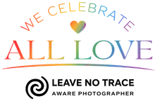 banner image we celebrate all love + leave no trace aware photographer