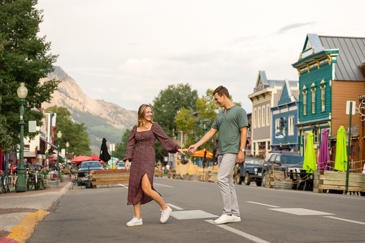 Woods Walk Downtown CB Elk Avenue Prime Purple Mountain Bed and Breakfast Lodge Elk Ave Soupçon Crested Butte photographer Gunnison photographers Colorado photography - proposal engagement elopement wedding venue - photo by Mountain Magic Media