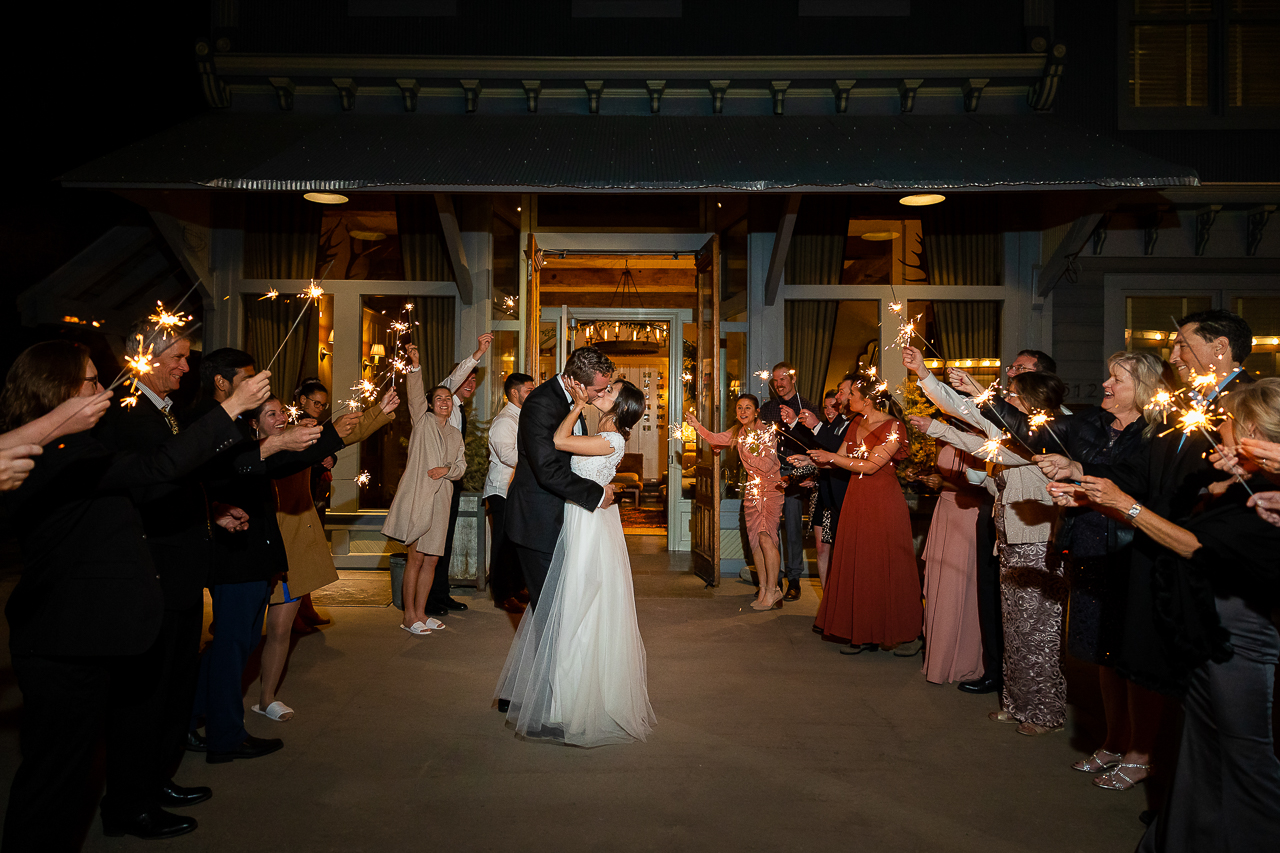 Scarp Ridge Lodge sparkler exit weddings Crested Butte photographer Gunnison photographers Colorado photography - proposal engagement elopement wedding venue - photo by Mountain Magic Media