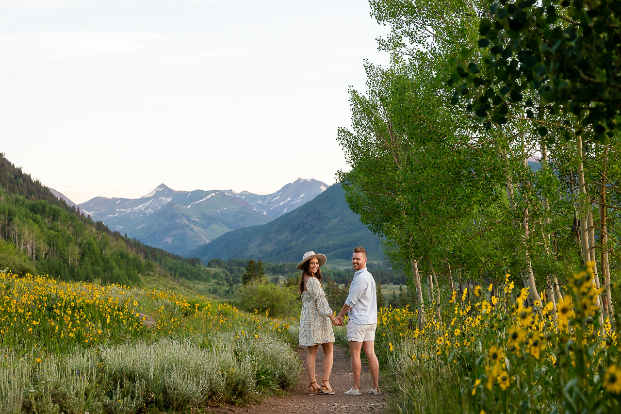 sunrise Woods Walk engaged Crested Butte photographer Gunnison photographers Colorado photography - proposal engagement elopement wedding venue - photo by Mountain Magic Media