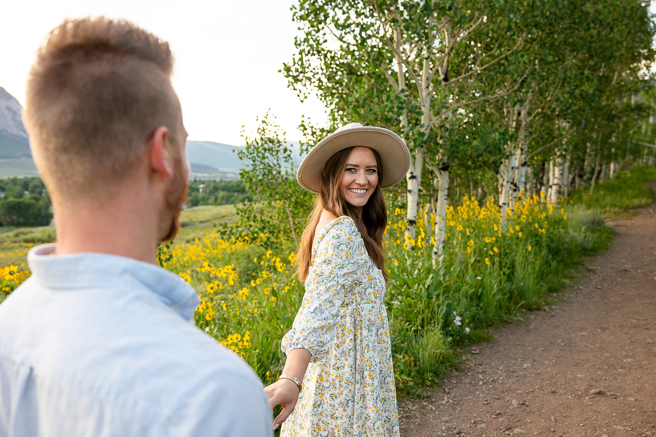 sunrise Woods Walk engaged Crested Butte photographer Gunnison photographers Colorado photography - proposal engagement elopement wedding venue - photo by Mountain Magic Media