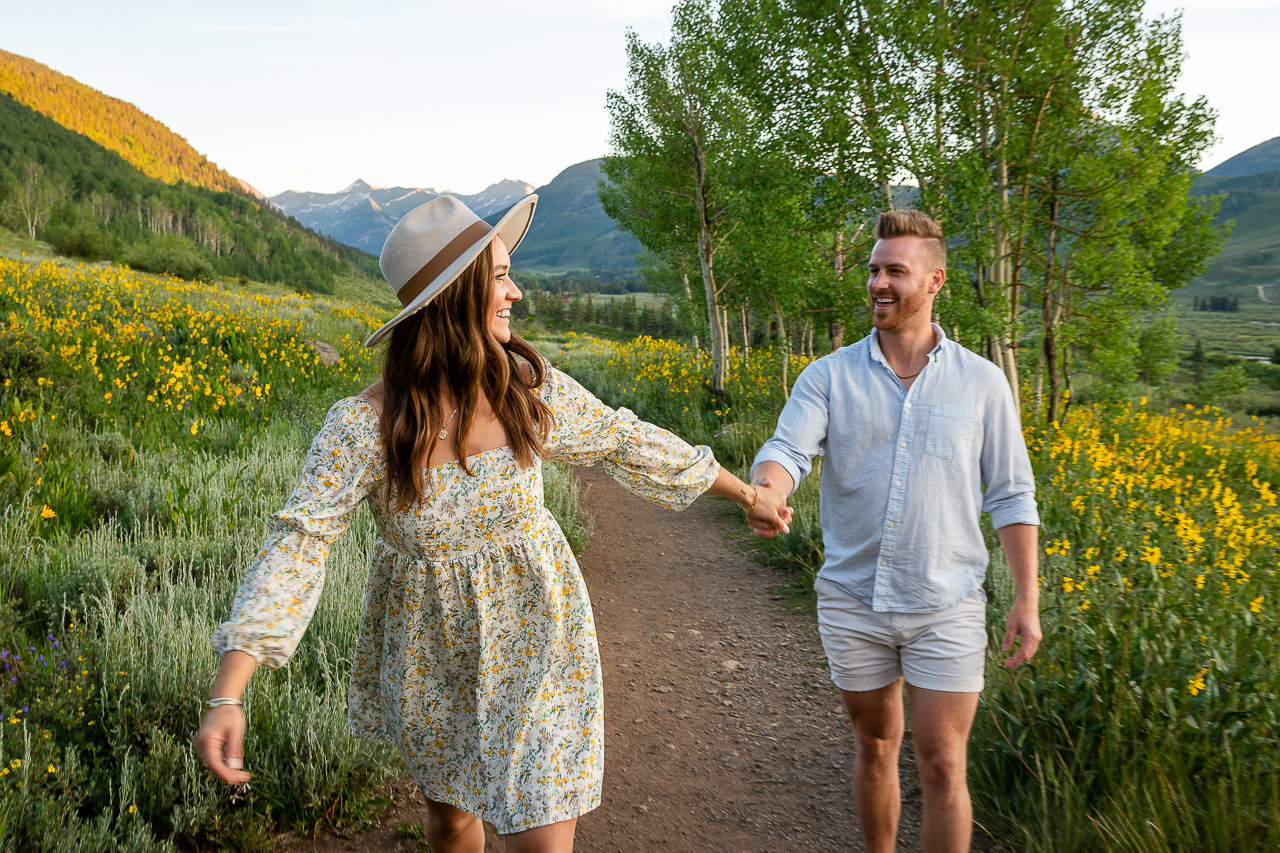 sunrise Woods Walk engaged Crested Butte photographer Gunnison photographers Colorado photography - proposal engagement elopement wedding venue - photo by Mountain Magic Media