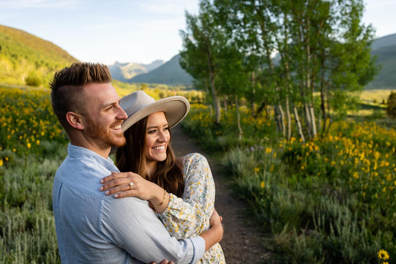 sunrise Woods Walk engaged Crested Butte photographer Gunnison photographers Colorado photography - proposal engagement elopement wedding venue - photo by Mountain Magic Media