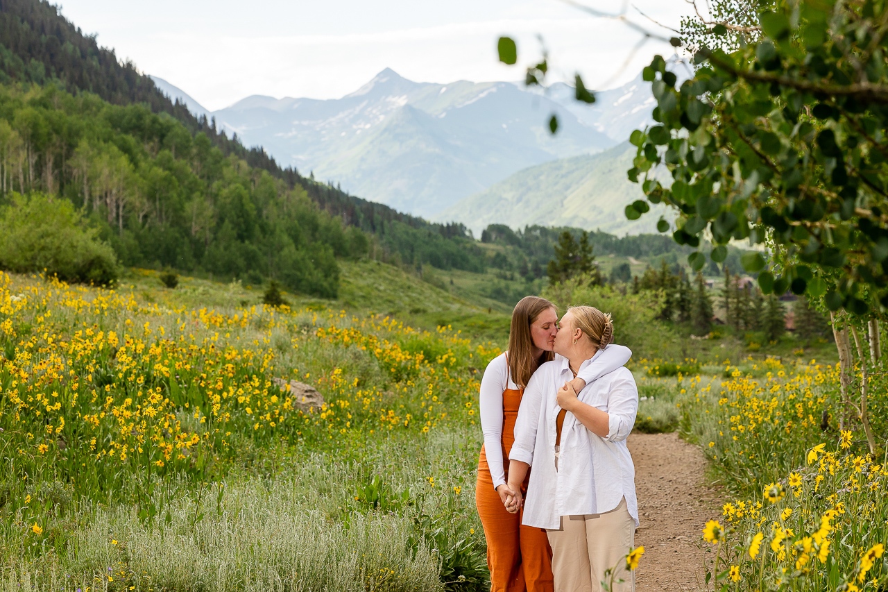 Woods Walk wildflowers aspens mountain view Crested Butte photographer Gunnison photographers Colorado photography - proposal engagement elopement wedding venue - photo by Mountain Magic Media LGBTQ friendly
