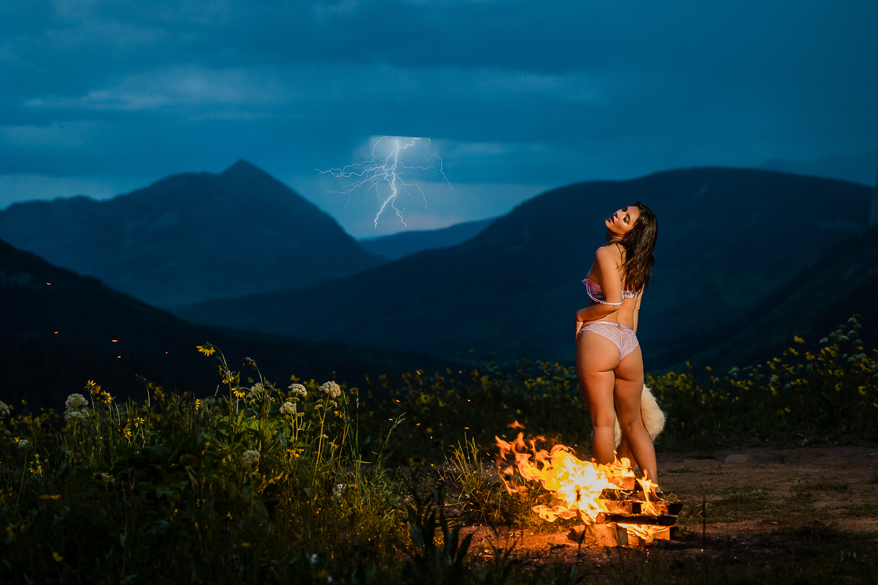 lightning strike thunderstorms boudoir session Crested Butte photographer Gunnison photographers Colorado photography - proposal engagement elopement wedding venue - photo by Mountain Magic Media