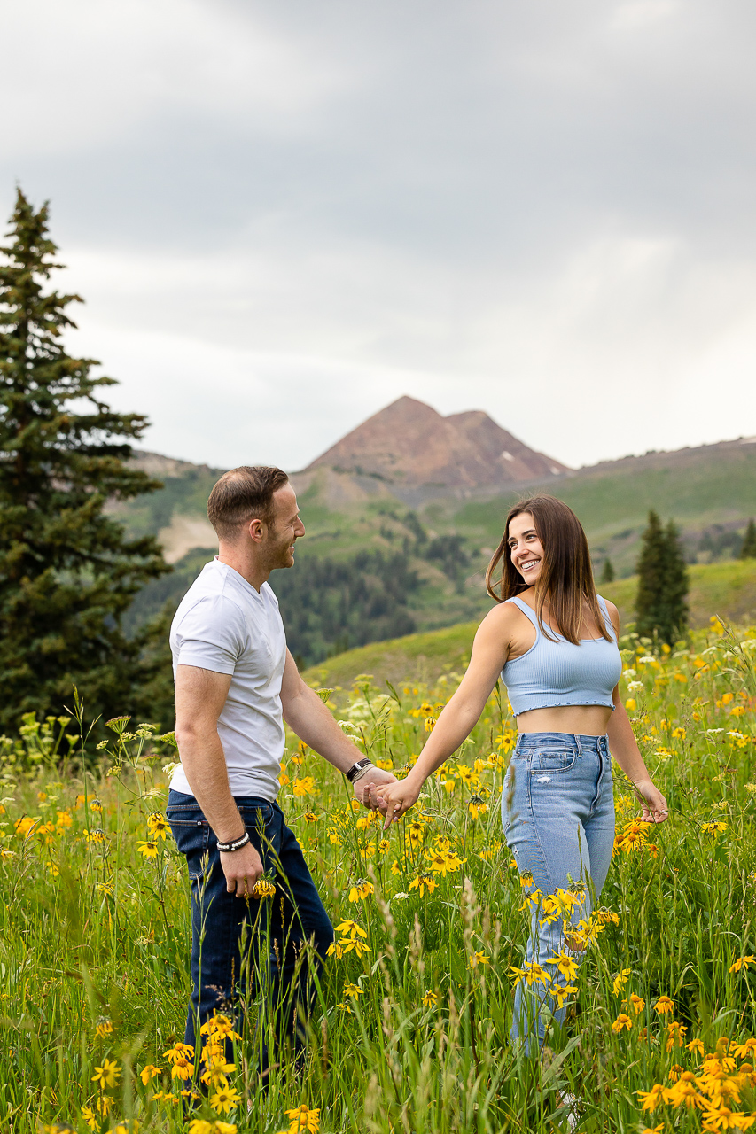 Washington Gulch wildflowers engagement session wildflower festival Crested Butte photographer Gunnison photographers Colorado photography - proposal engagement elopement wedding venue - photo by Mountain Magic Media