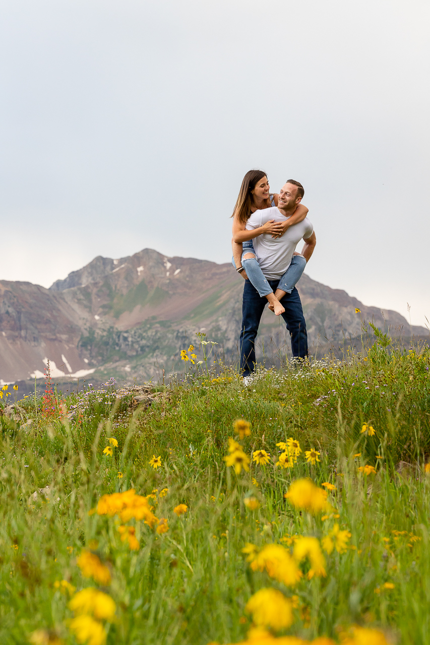 Washington Gulch wildflowers engagement session wildflower festival Crested Butte photographer Gunnison photographers Colorado photography - proposal engagement elopement wedding venue - photo by Mountain Magic Media