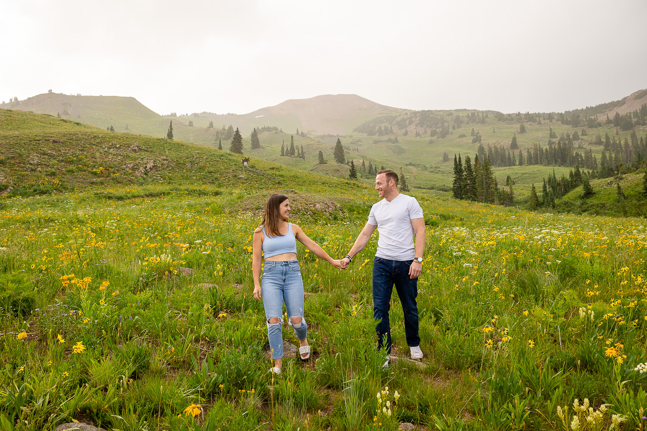 Washington Gulch wildflowers engagement session wildflower festival Crested Butte photographer Gunnison photographers Colorado photography - proposal engagement elopement wedding venue - photo by Mountain Magic Media