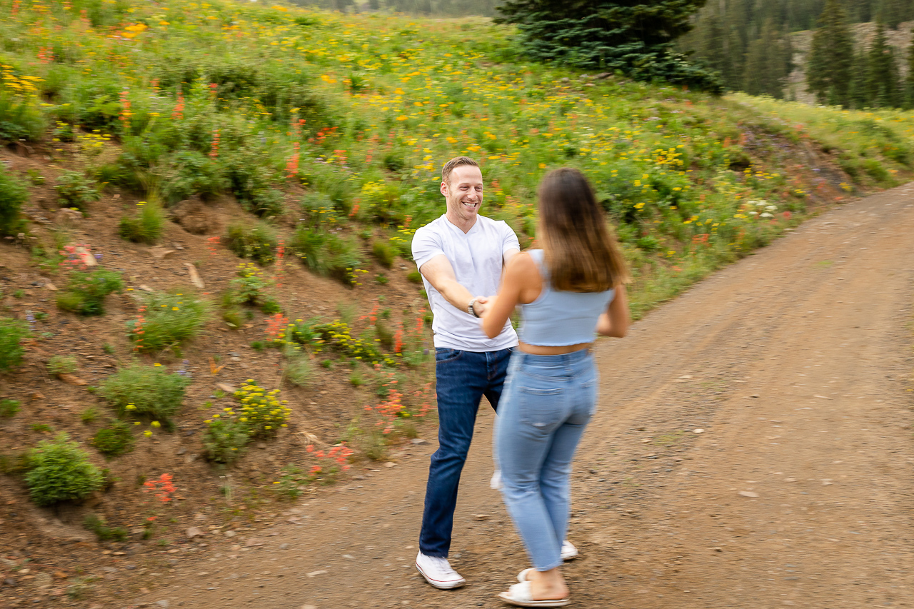 Washington Gulch wildflowers engagement session wildflower festival Crested Butte photographer Gunnison photographers Colorado photography - proposal engagement elopement wedding venue - photo by Mountain Magic Media