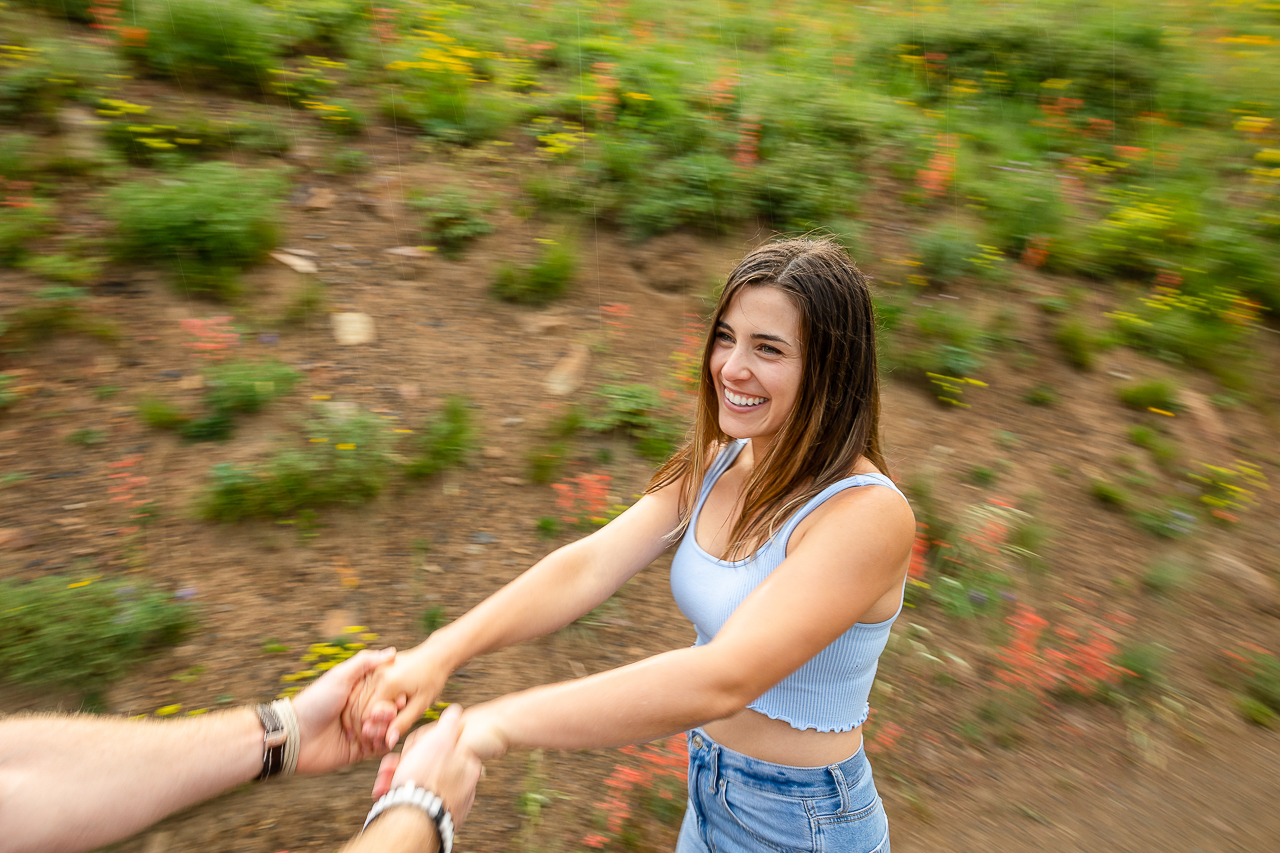 Washington Gulch wildflowers engagement session wildflower festival Crested Butte photographer Gunnison photographers Colorado photography - proposal engagement elopement wedding venue - photo by Mountain Magic Media