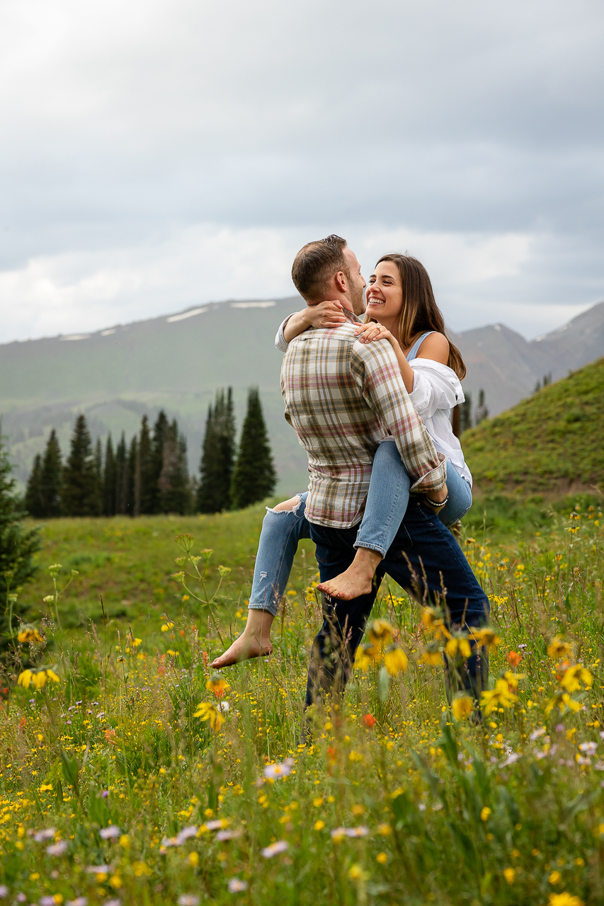 Washington Gulch wildflowers engagement session wildflower festival Crested Butte photographer Gunnison photographers Colorado photography - proposal engagement elopement wedding venue - photo by Mountain Magic Media