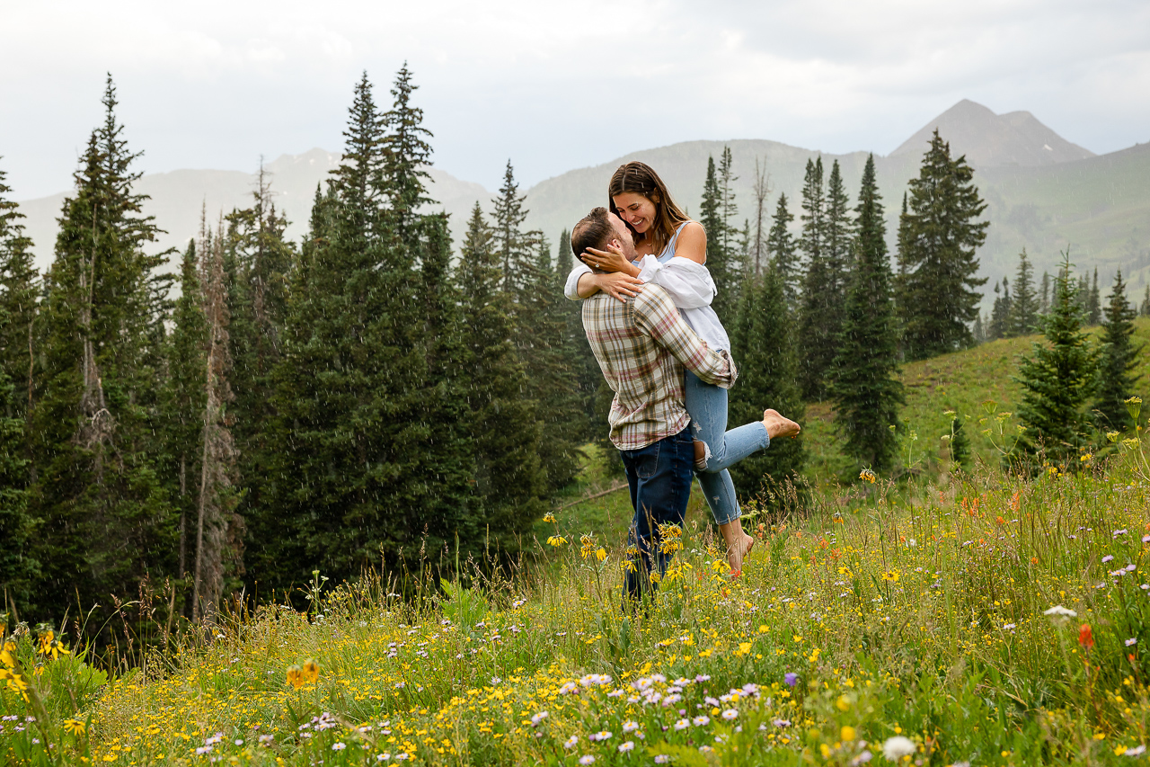 Washington Gulch wildflowers engagement session wildflower festival Crested Butte photographer Gunnison photographers Colorado photography - proposal engagement elopement wedding venue - photo by Mountain Magic Media