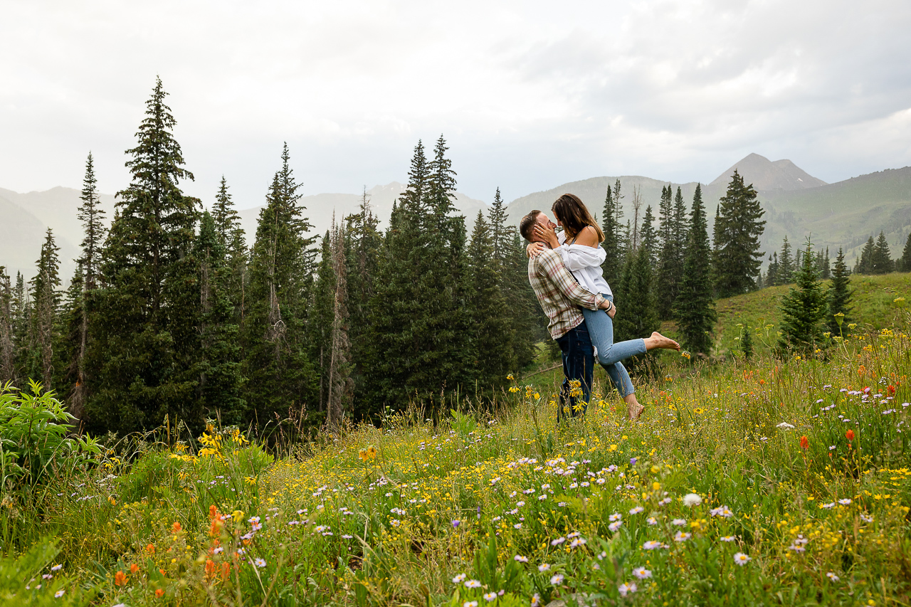 Washington Gulch wildflowers engagement session wildflower festival Crested Butte photographer Gunnison photographers Colorado photography - proposal engagement elopement wedding venue - photo by Mountain Magic Media