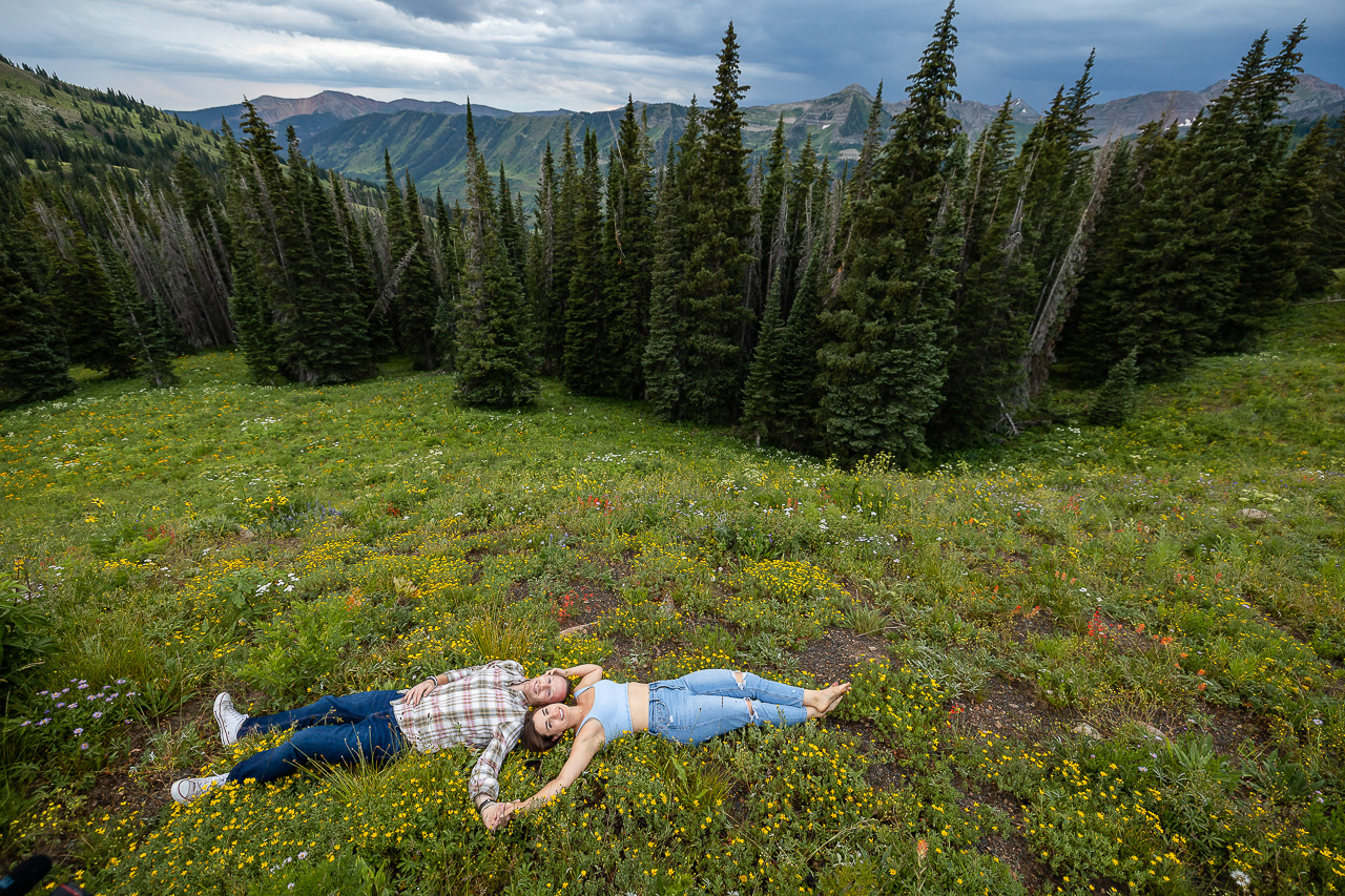 Washington Gulch wildflowers engagement session wildflower festival Crested Butte photographer Gunnison photographers Colorado photography - proposal engagement elopement wedding venue - photo by Mountain Magic Media