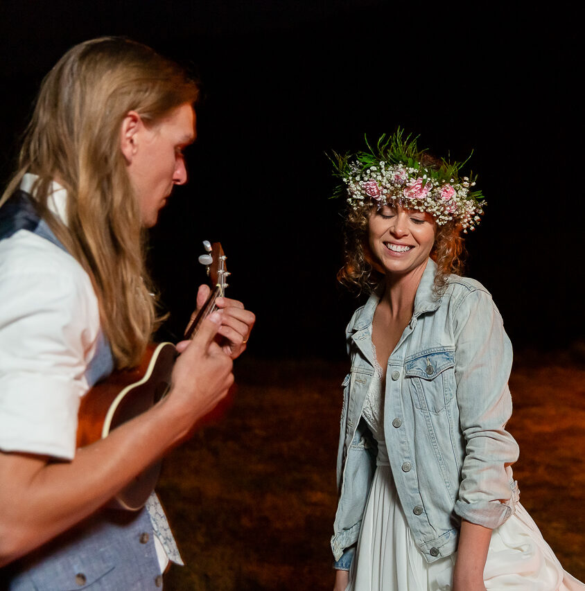 review testimonial playing music romantic couple serenade campfire Crested Butte photographer Gunnison photographers Colorado photography - proposal engagement elopement wedding venue - photo by Mountain Magic Media