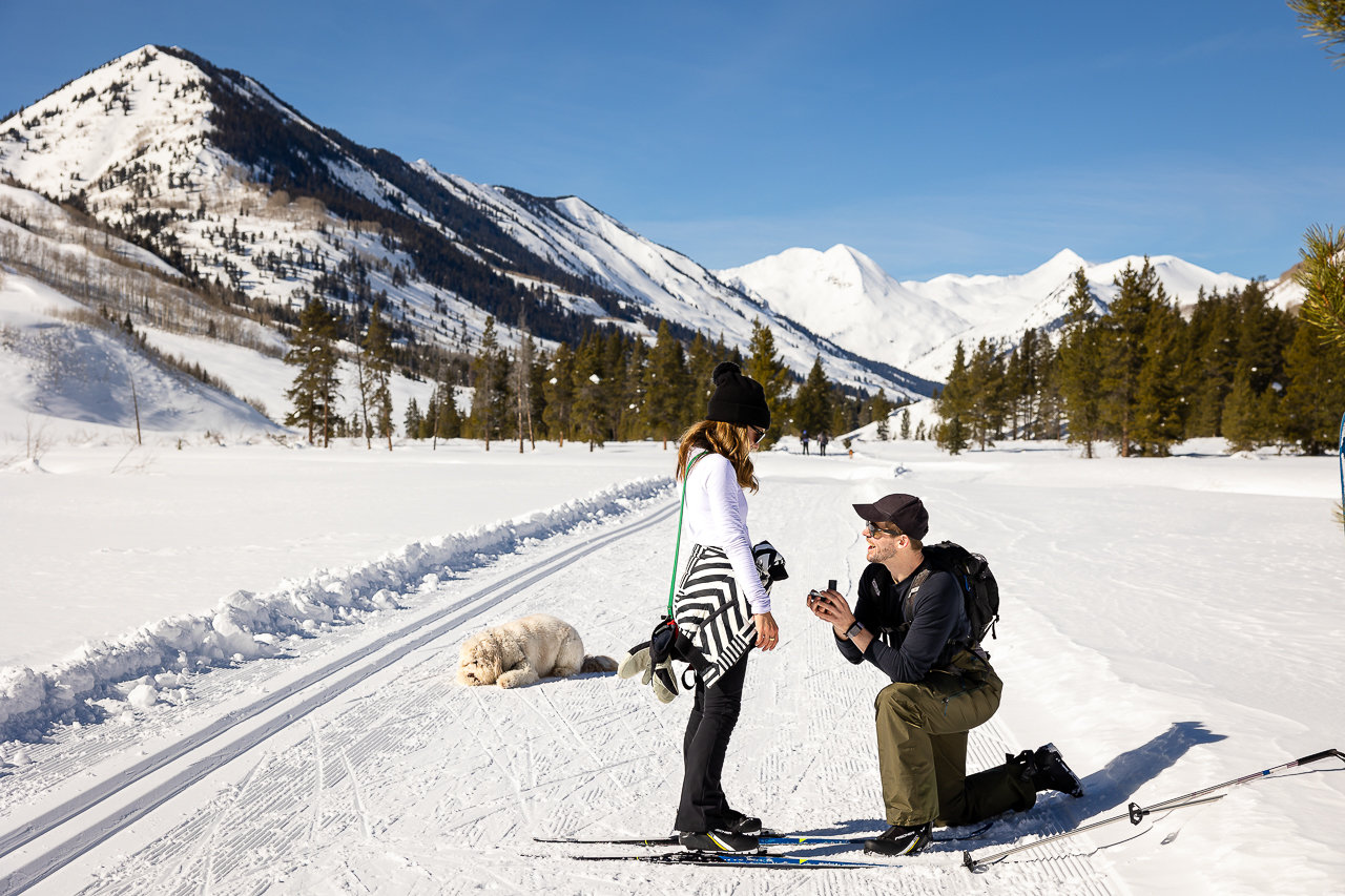 Nordic Center surprise Proposals Land Trust XC ski Crested Butte photographer Gunnison photographers Colorado photography - proposal engagement elopement wedding venue - photo by Mountain Magic Media