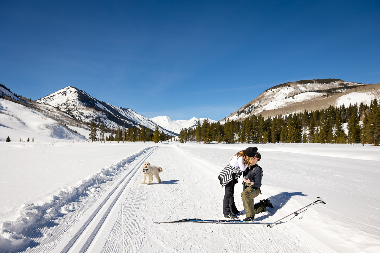 Nordic Center surprise Proposals Land Trust XC ski Crested Butte photographer Gunnison photographers Colorado photography - proposal engagement elopement wedding venue - photo by Mountain Magic Media