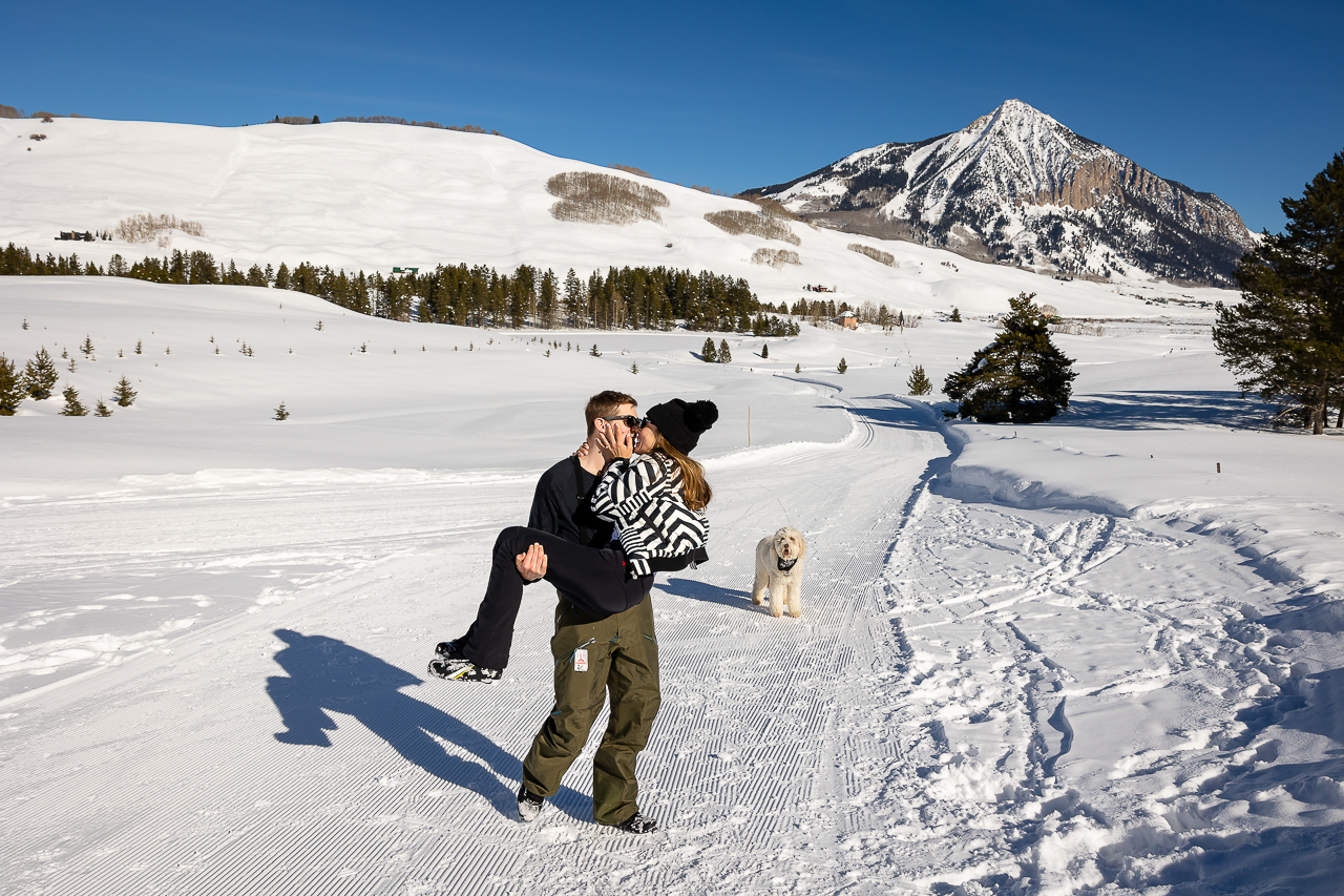 Nordic Center surprise Proposals Land Trust XC ski Crested Butte photographer Gunnison photographers Colorado photography - proposal engagement elopement wedding venue - photo by Mountain Magic Media