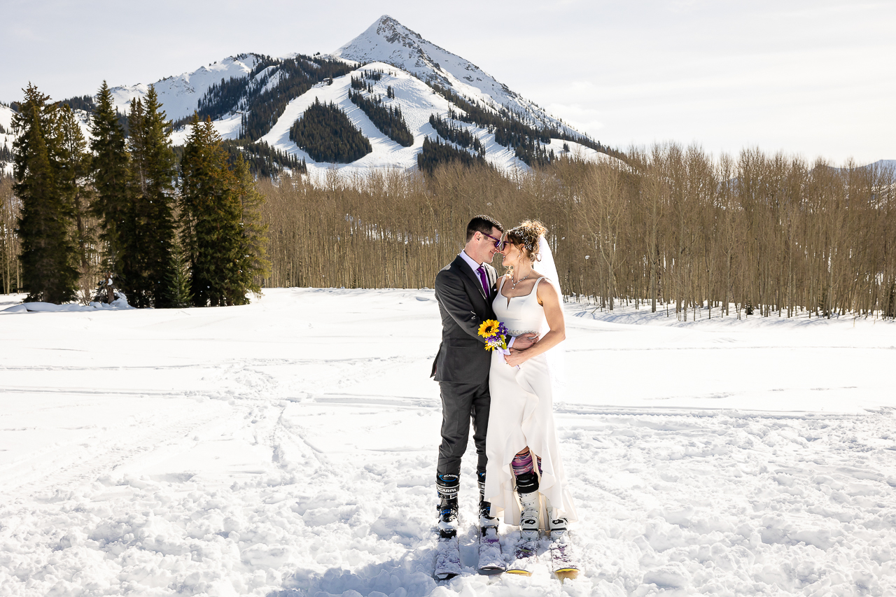 skiing elopement on skis ski the day skicb.com Crested Butte photographer Gunnison photographers Colorado photography - proposal engagement elopement wedding venue - photo by Mountain Magic Media