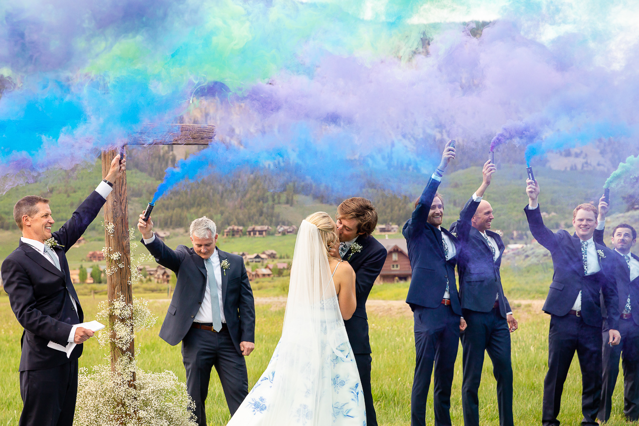 holy smokes blue wedding dress custom florals Crested Butte weddings planner planning photographer Gunnison photographers Colorado photography - proposal engagement elopement wedding venue - photo by Mountain Magic Media