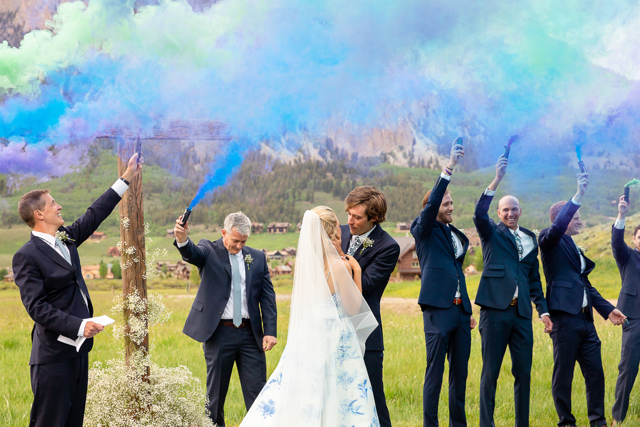 holy smokes blue wedding dress custom florals Crested Butte weddings planner planning photographer Gunnison photographers Colorado photography - proposal engagement elopement wedding venue - photo by Mountain Magic Media