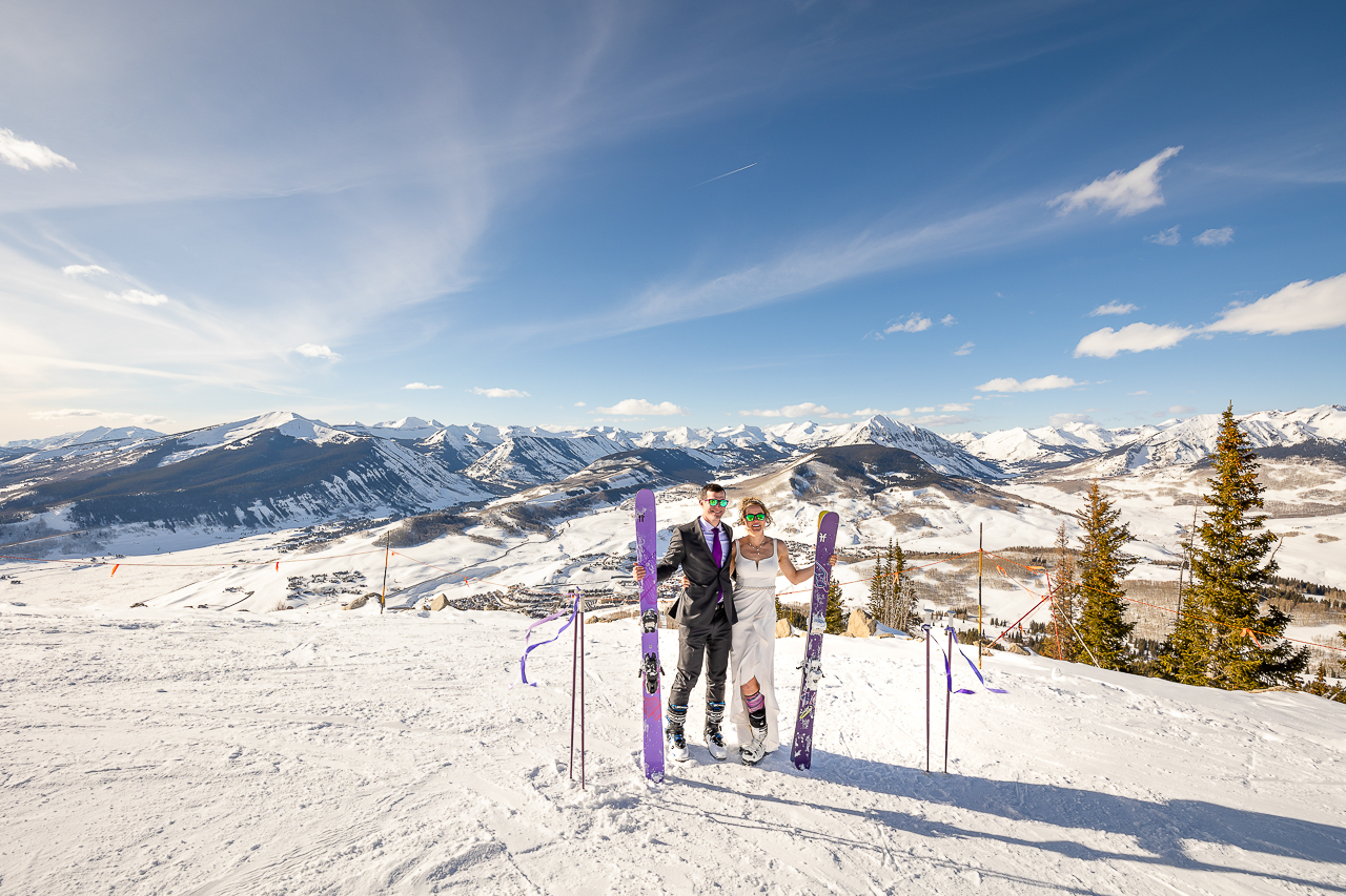 skiing elopement on skis ski the day skicb.com Crested Butte photographer Gunnison photographers Colorado photography - proposal engagement elopement wedding venue - photo by Mountain Magic Media