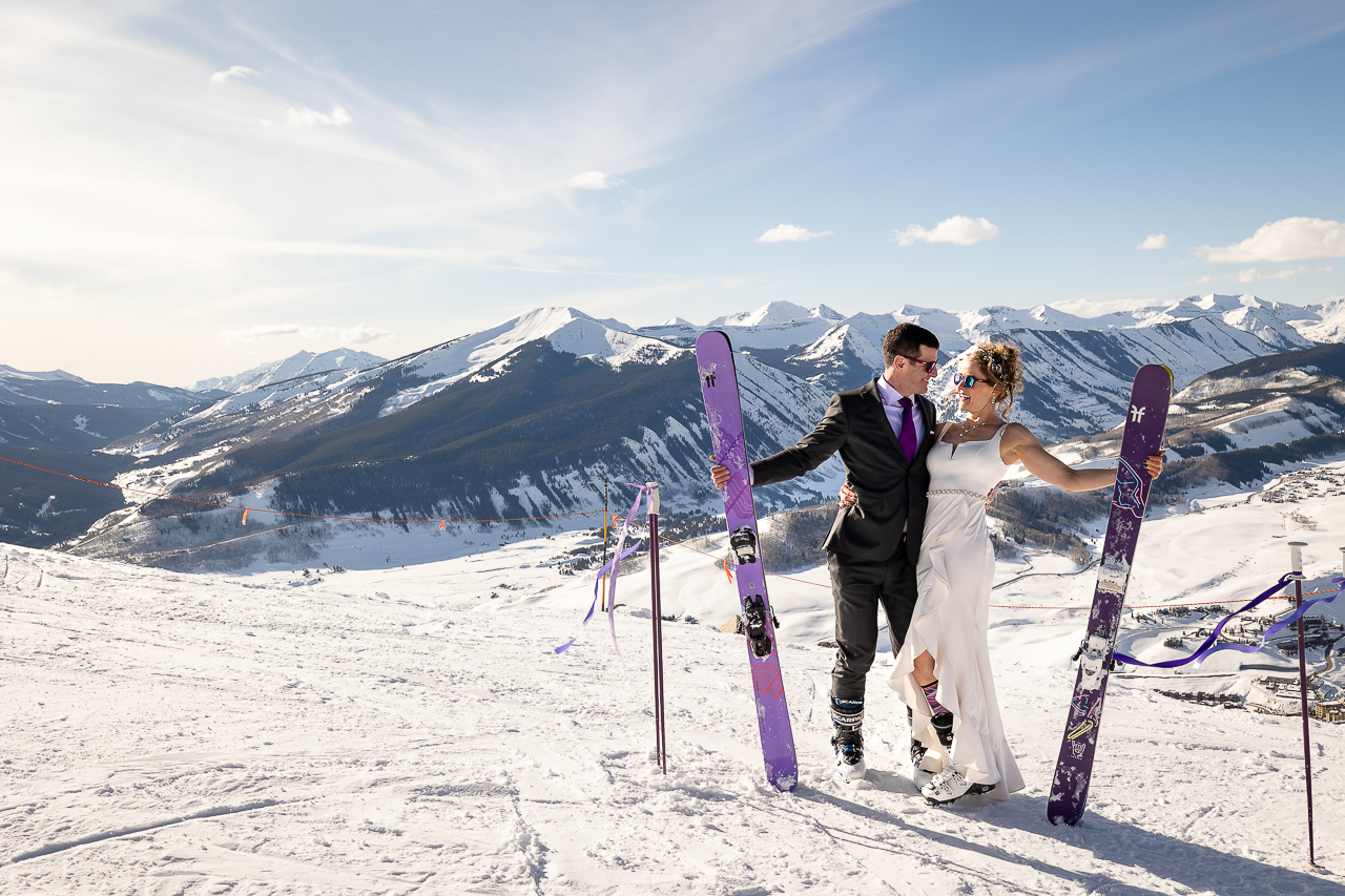 skiing elopement on skis ski the day skicb.com Crested Butte photographer Gunnison photographers Colorado photography - proposal engagement elopement wedding venue - photo by Mountain Magic Media