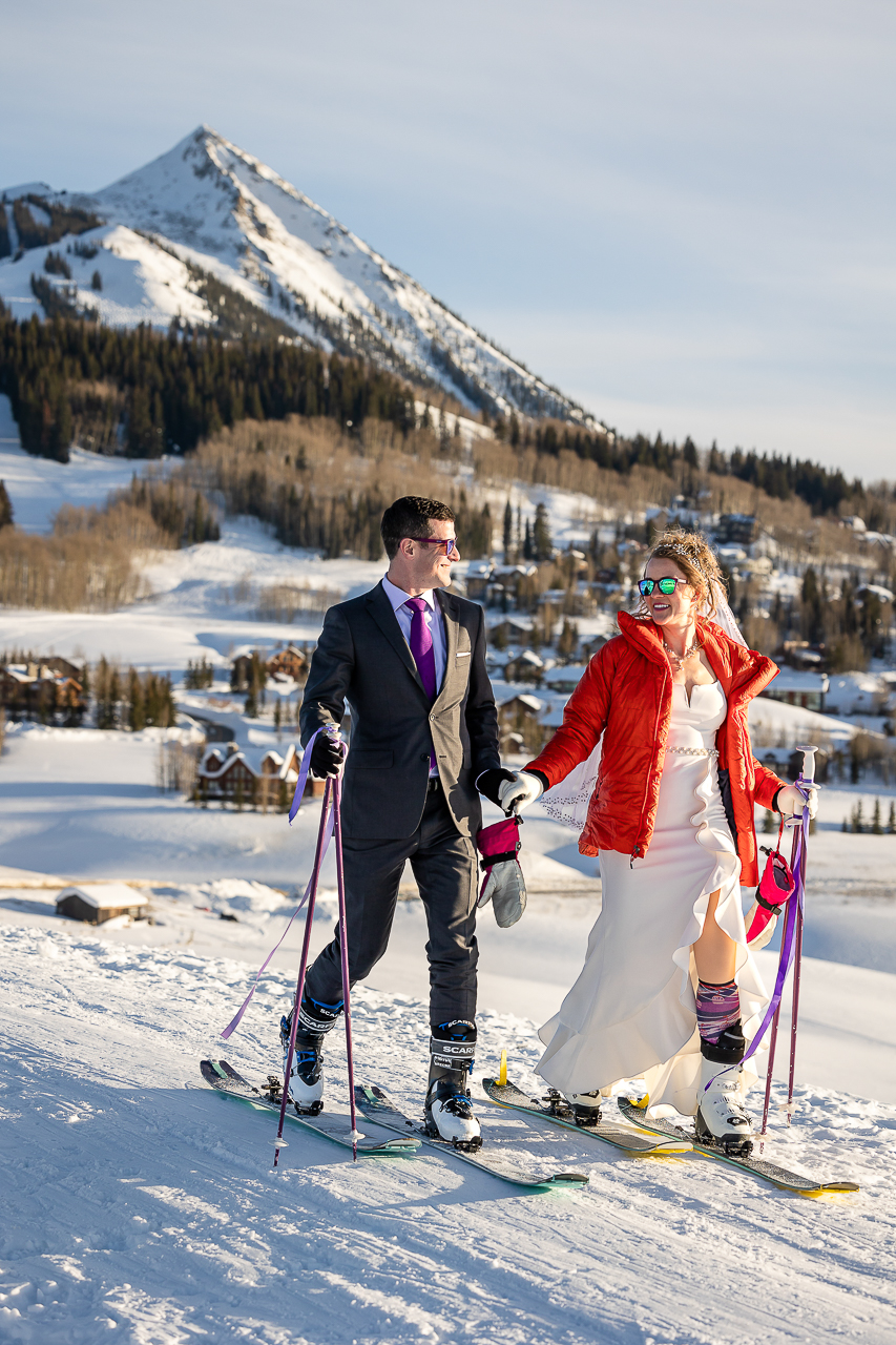 skiing elopement on skis Crested Butte photographer Gunnison photographers Colorado photography - proposal engagement elopement wedding venue - photo by Mountain Magic Media