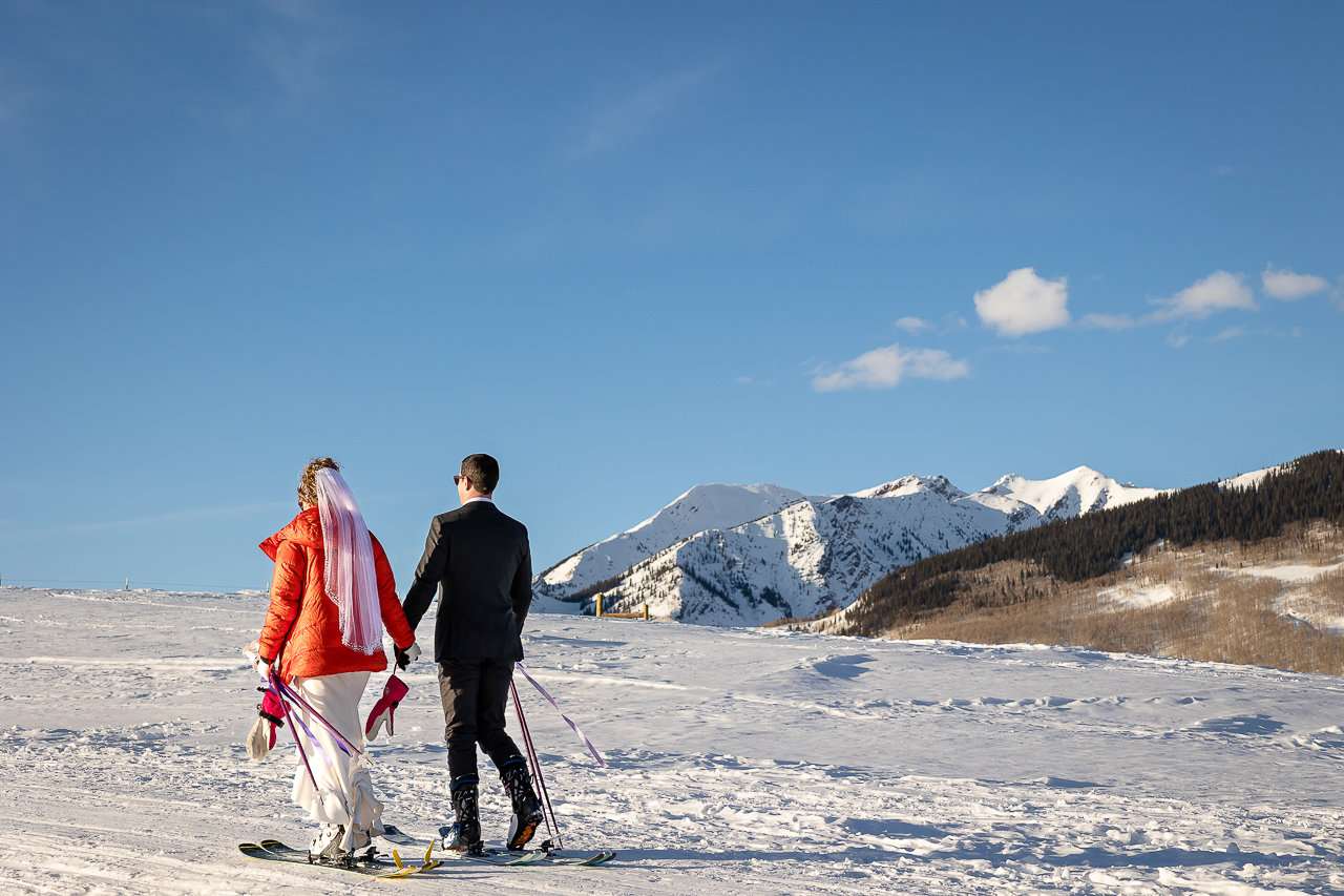 skiing elopement on skis ski the day skicb.com Crested Butte photographer Gunnison photographers Colorado photography - proposal engagement elopement wedding venue - photo by Mountain Magic Media