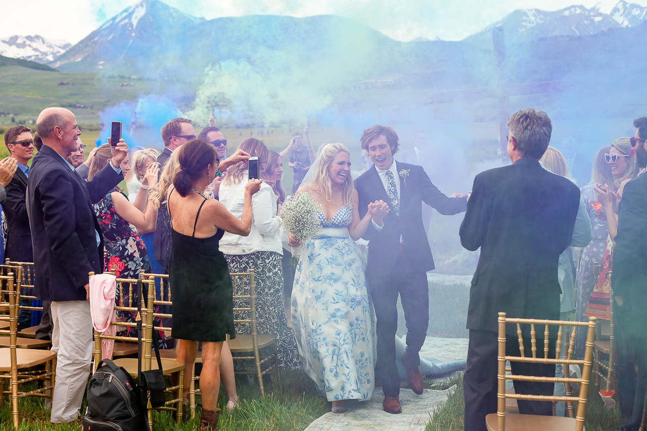 holy smokes blue wedding dress custom florals Crested Butte weddings planner planning photographer Gunnison photographers Colorado photography - proposal engagement elopement wedding venue - photo by Mountain Magic Media