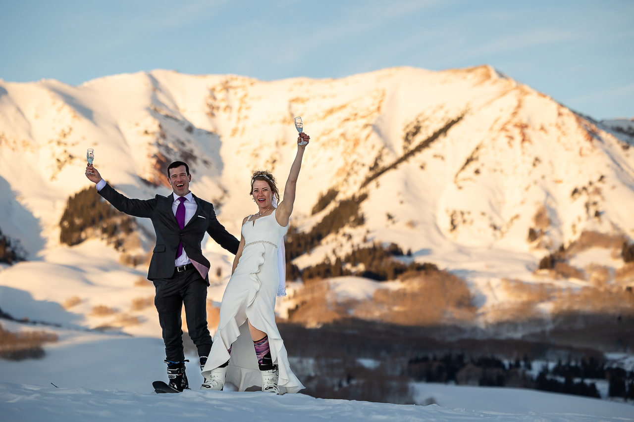 skiing elopement on skis ski the day skicb.com Crested Butte photographer Gunnison photographers Colorado photography - proposal engagement elopement wedding venue - photo by Mountain Magic Media