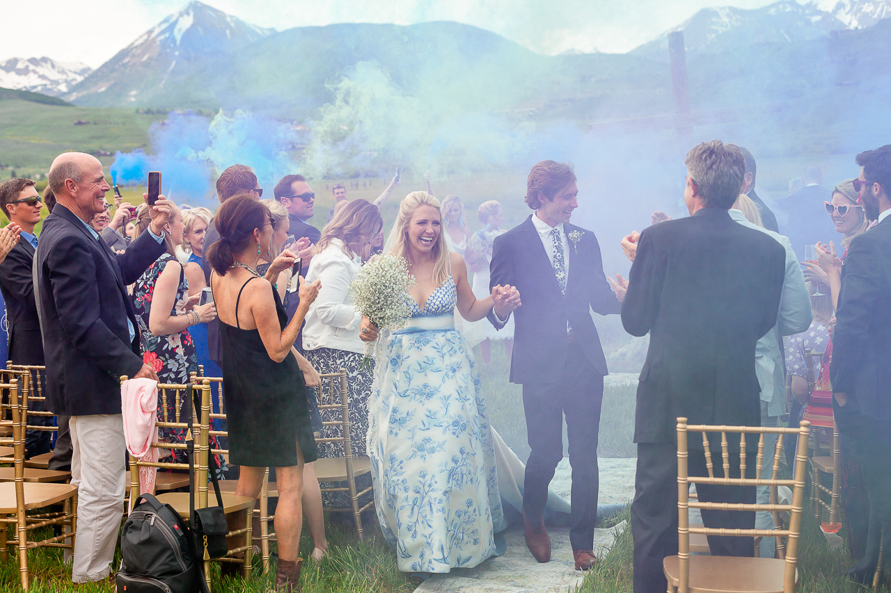 holy smokes blue wedding dress custom florals Crested Butte weddings planner planning photographer Gunnison photographers Colorado photography - proposal engagement elopement wedding venue - photo by Mountain Magic Media