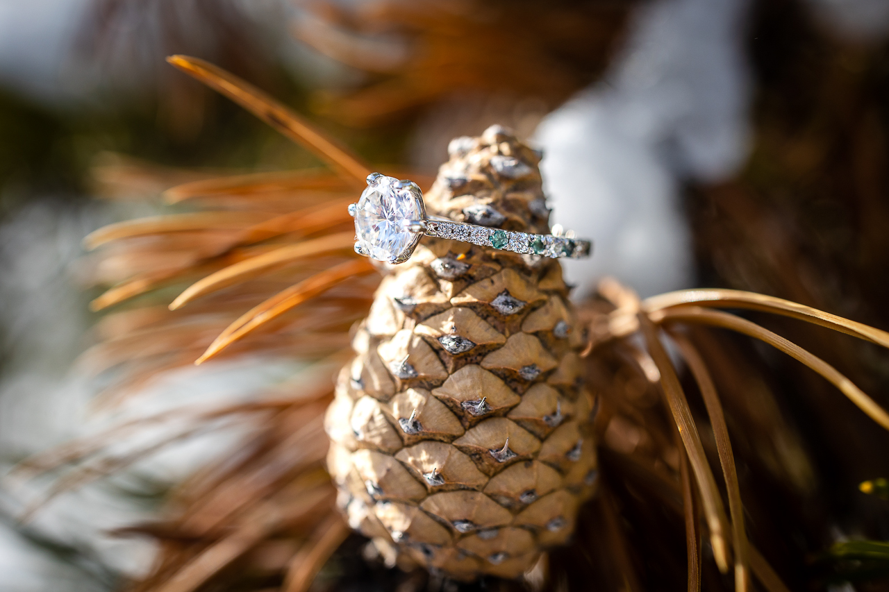 snowy winter excitement surprise proposal on one knee mountains background Crested Butte photographer Gunnison photographers Colorado photography - proposal engagement elopement wedding venue - photo by Mountain Magic Media