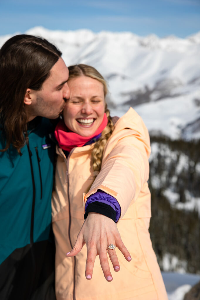 engagement ring ski surprise proposals Crested Butte photographer Gunnison photographers Colorado photography - proposal engagement elopement wedding venue - photo by Mountain Magic Media