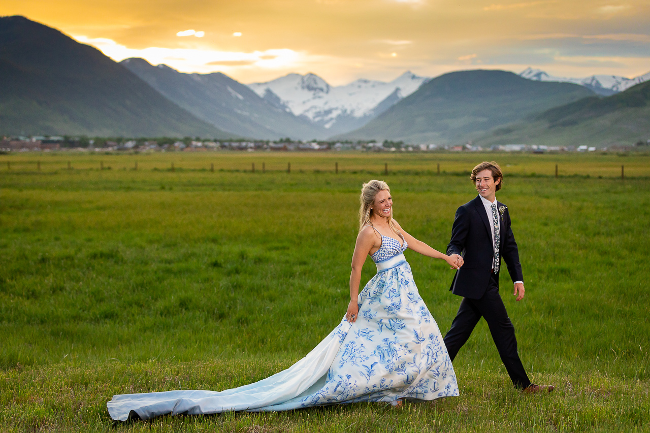 holy smokes blue wedding dress custom florals Crested Butte weddings planner planning photographer Gunnison photographers Colorado photography - proposal engagement elopement wedding venue - photo by Mountain Magic Media