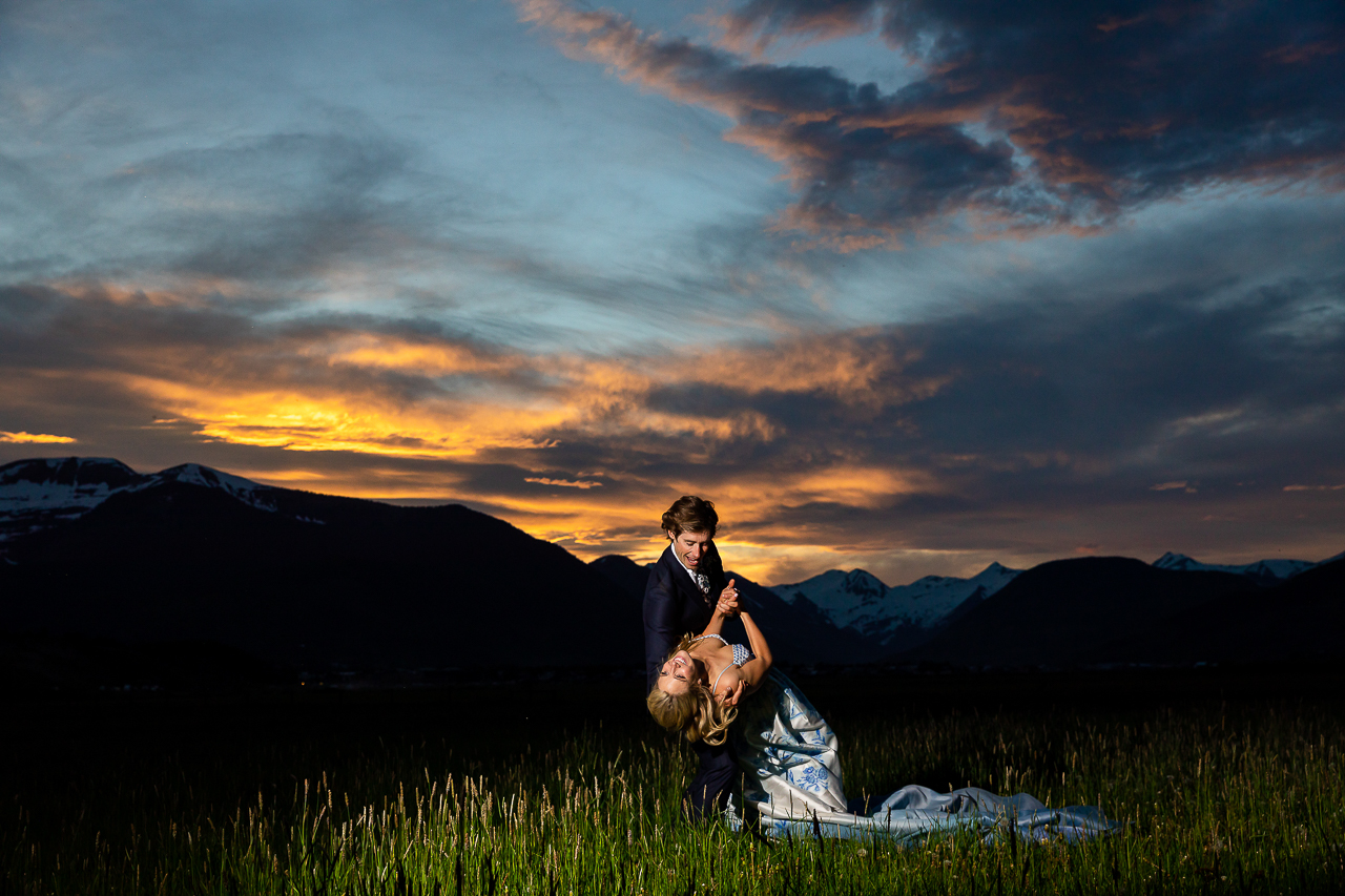 fire sky sunset paradise divide silhouette clouds wedding dress custom florals Crested Butte photographer Gunnison photographers Colorado photography - proposal engagement elopement wedding venue - photo by Mountain Magic Media