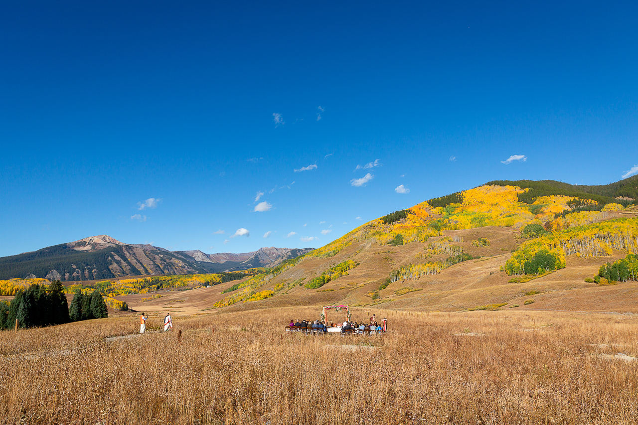 Mt. CB fall Indian wedding ceremony colorful aspen leaves Crested Butte photographer Gunnison photographers Colorado photography - proposal engagement elopement wedding venue - photo by Mountain Magic Media