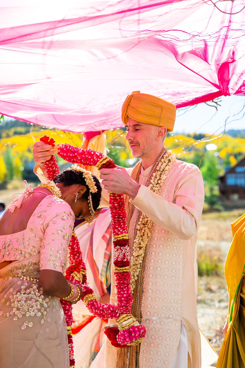 Mt. CB fall Indian wedding ceremony colorful aspen leaves Crested Butte photographer Gunnison photographers Colorado photography - proposal engagement elopement wedding venue - photo by Mountain Magic Media