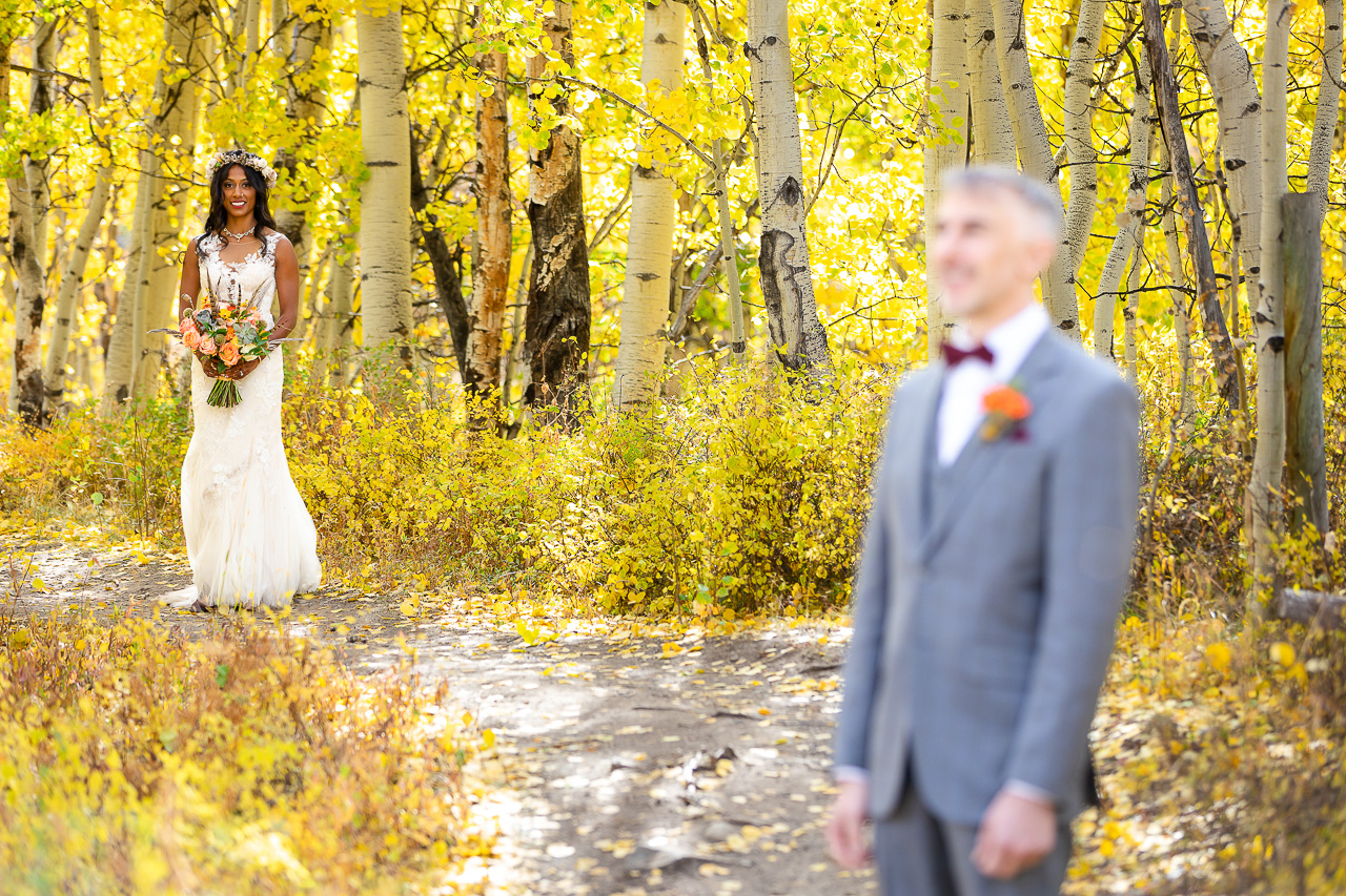 Woods Walk fall wedding ceremony colorful aspen leaves Crested Butte photographer Gunnison photographers Colorado photography - proposal engagement elopement wedding venue - photo by Mountain Magic Media