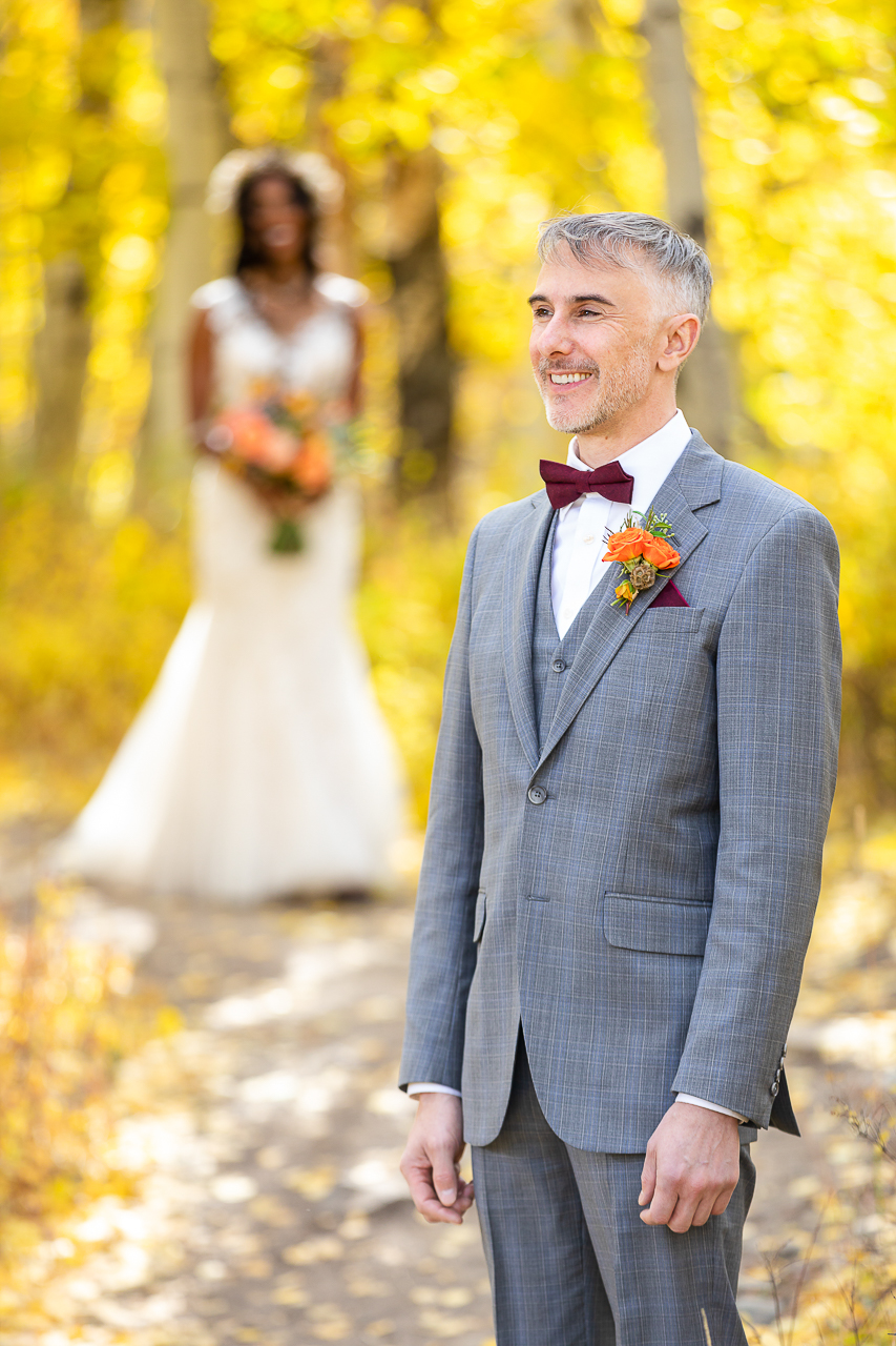 Woods Walk fall wedding ceremony colorful aspen leaves Crested Butte photographer Gunnison photographers Colorado photography - proposal engagement elopement wedding venue - photo by Mountain Magic Media