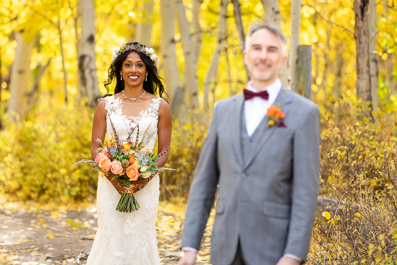 Woods Walk fall wedding ceremony colorful aspen leaves Crested Butte photographer Gunnison photographers Colorado photography - proposal engagement elopement wedding venue - photo by Mountain Magic Media