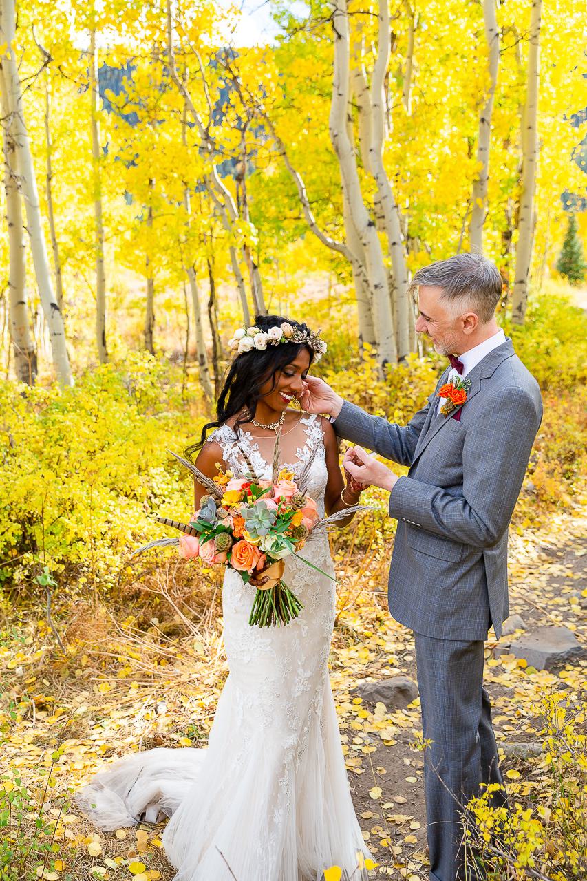 Woods Walk fall wedding ceremony colorful aspen leaves Crested Butte photographer Gunnison photographers Colorado photography - proposal engagement elopement wedding venue - photo by Mountain Magic Media