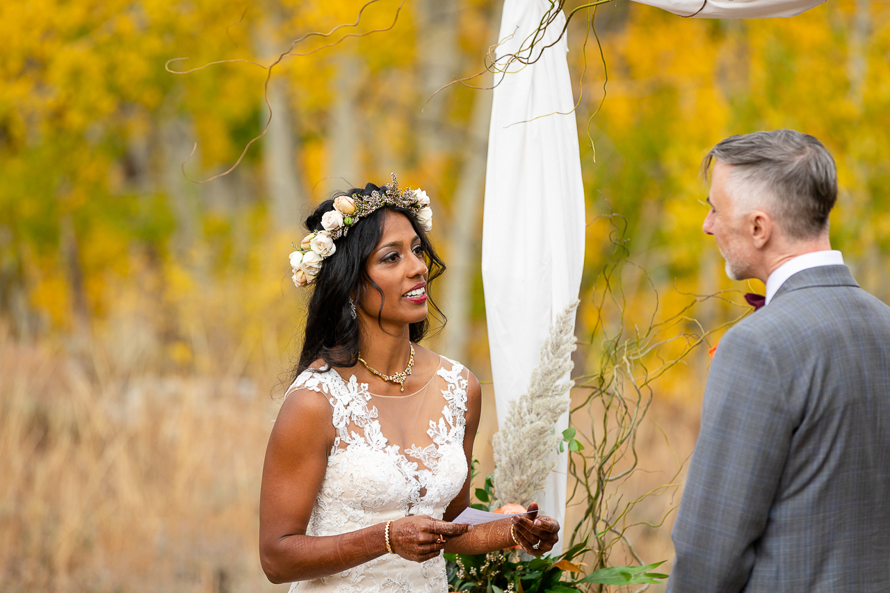 Woods Walk fall wedding ceremony colorful aspen leaves Crested Butte photographer Gunnison photographers Colorado photography - proposal engagement elopement wedding venue - photo by Mountain Magic Media