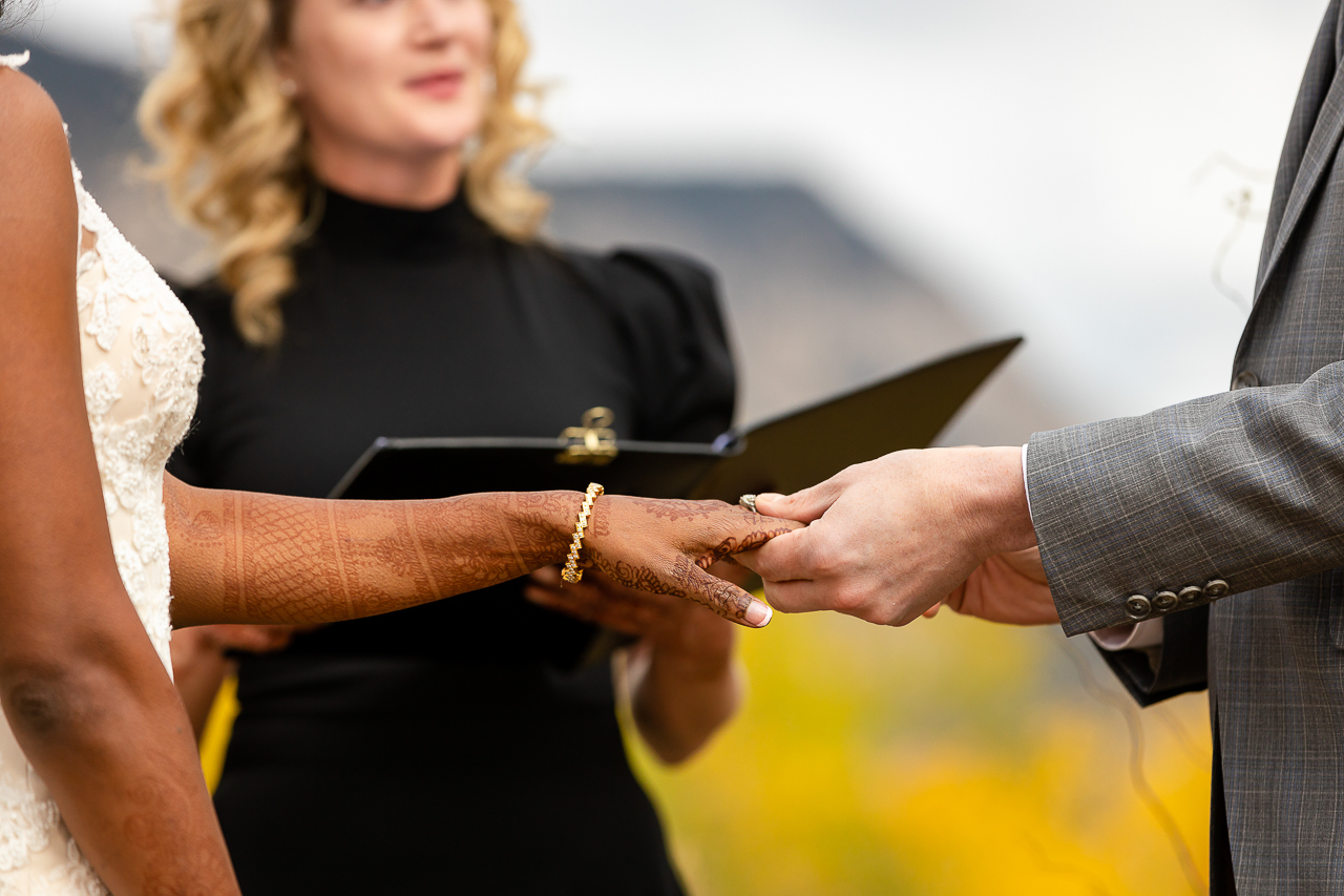 Woods Walk fall wedding ceremony colorful aspen leaves Crested Butte photographer Gunnison photographers Colorado photography - proposal engagement elopement wedding venue - photo by Mountain Magic Media