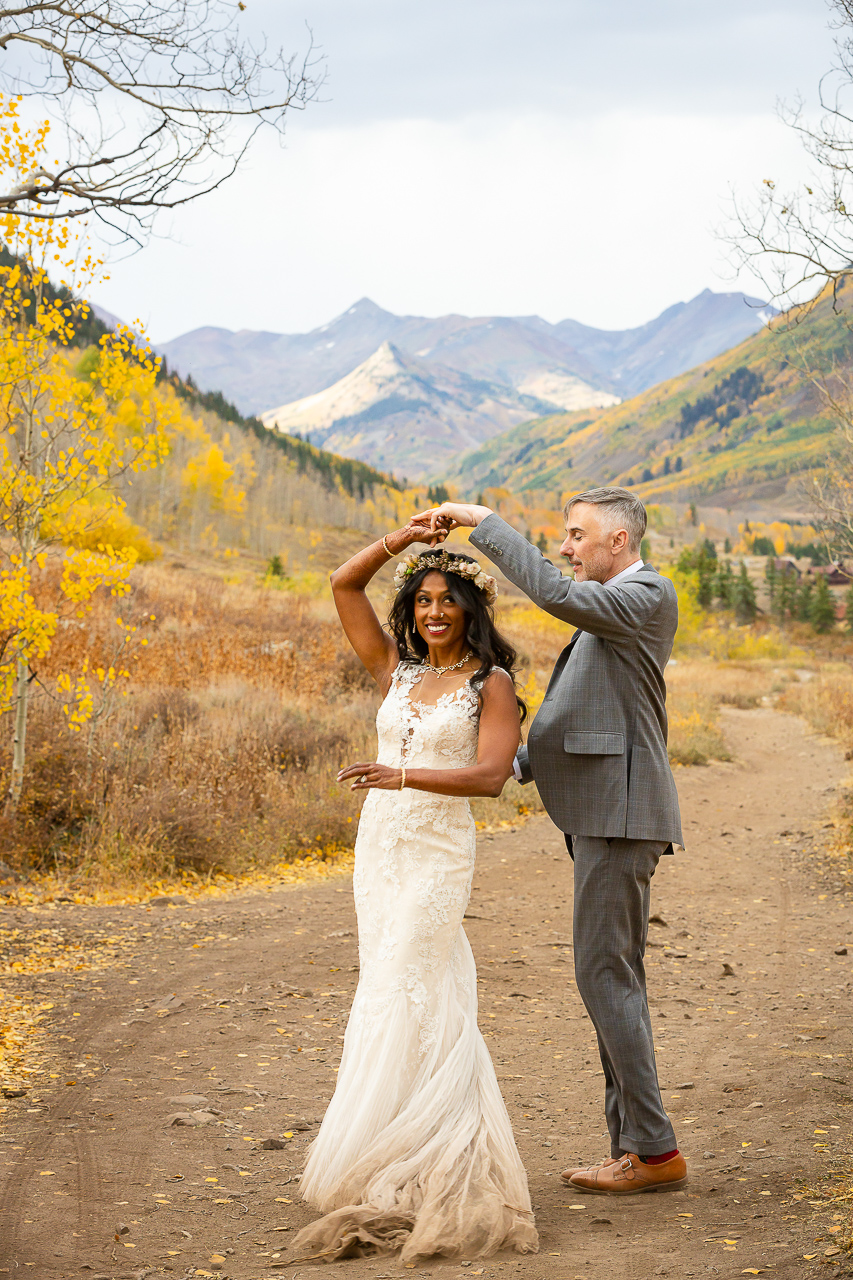 Woods Walk fall wedding ceremony colorful aspen leaves Crested Butte photographer Gunnison photographers Colorado photography - proposal engagement elopement wedding venue - photo by Mountain Magic Media