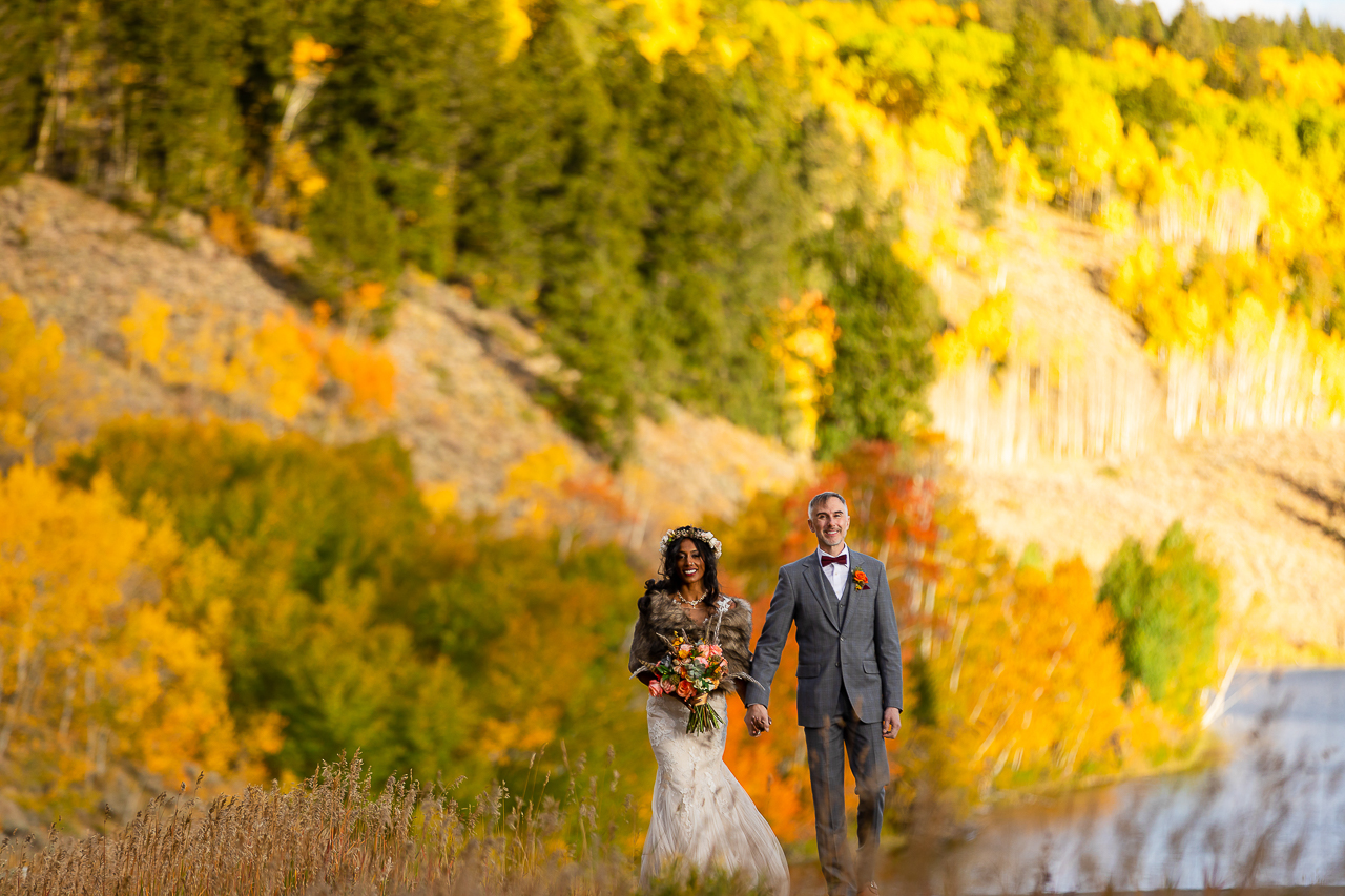 Woods Walk fall wedding ceremony colorful aspen leaves Crested Butte photographer Gunnison photographers Colorado photography - proposal engagement elopement wedding venue - photo by Mountain Magic Media