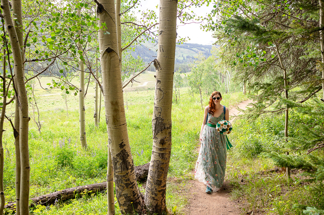 adventure instead elopement micro-wedding Snodgrass hike hiking vows scenic mountain views Crested Butte photographer Gunnison photographers Colorado photography - proposal engagement elopement wedding venue - photo by Mountain Magic Media