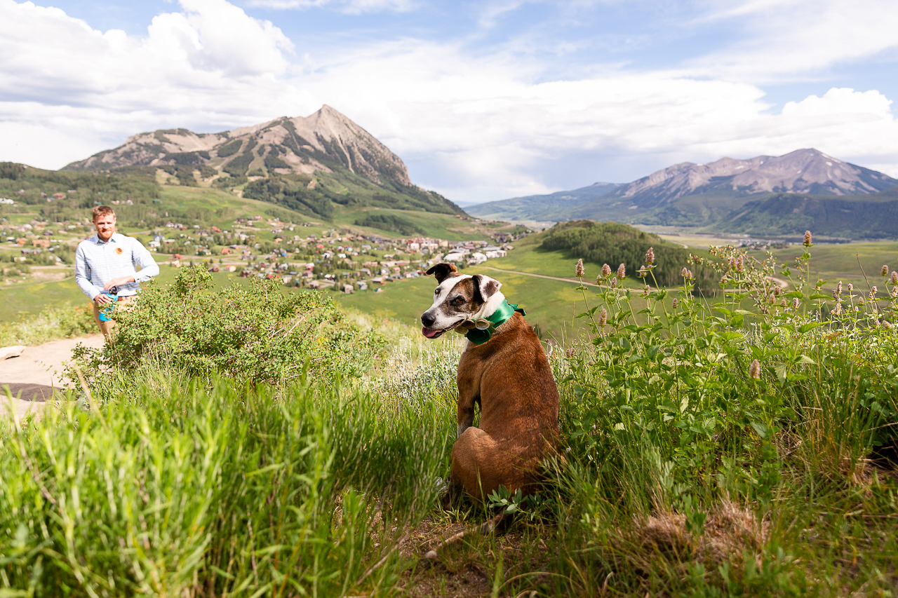 adventure instead elopement micro-wedding Snodgrass hike hiking vows scenic mountain views Crested Butte photographer Gunnison photographers Colorado photography - proposal engagement elopement wedding venue - photo by Mountain Magic Media