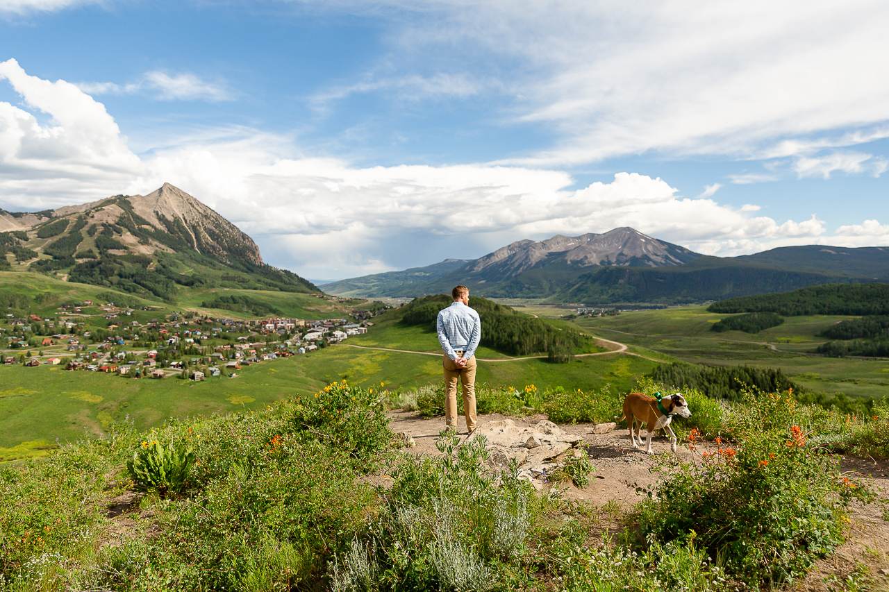 adventure instead elopement micro-wedding Snodgrass hike hiking vows scenic mountain views Crested Butte photographer Gunnison photographers Colorado photography - proposal engagement elopement wedding venue - photo by Mountain Magic Media