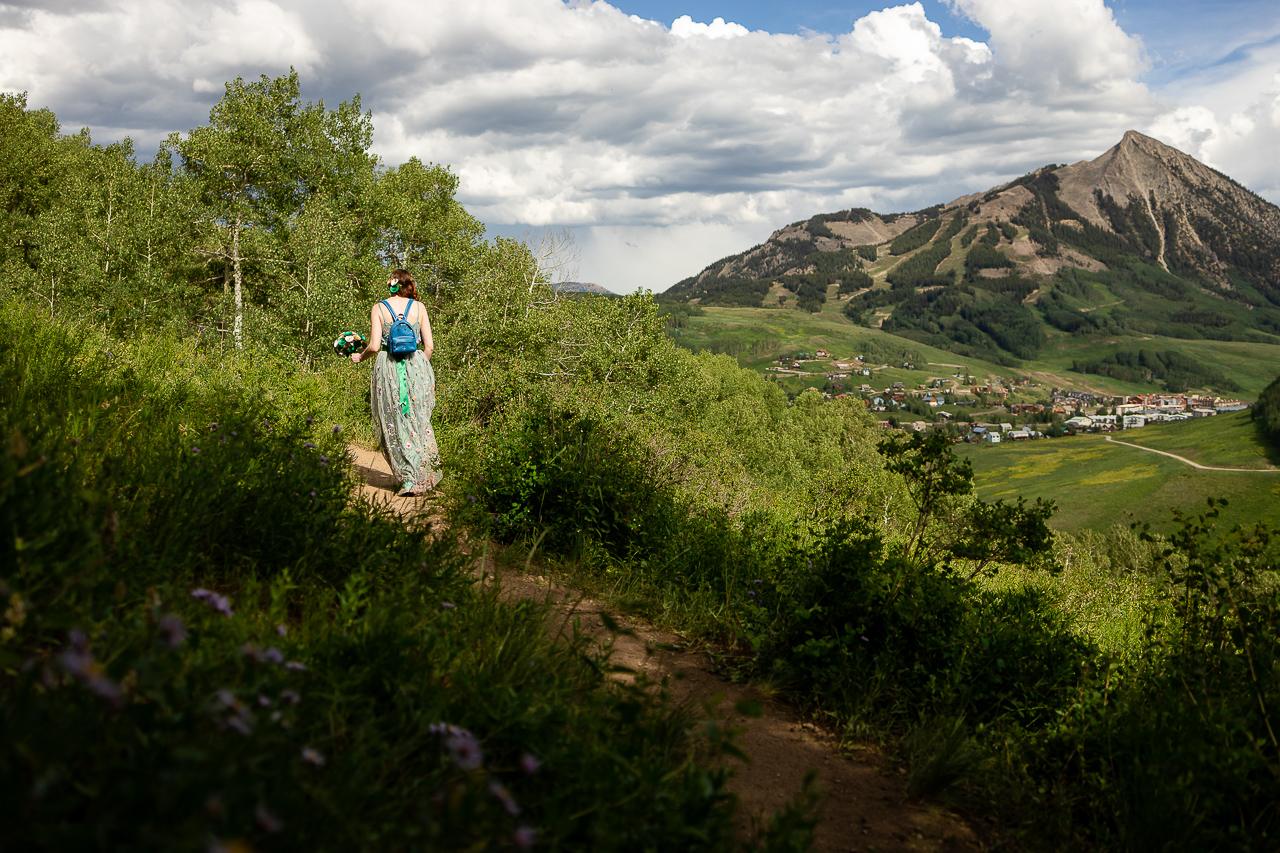 adventure instead elopement micro-wedding Snodgrass hike hiking vows scenic mountain views Crested Butte photographer Gunnison photographers Colorado photography - proposal engagement elopement wedding venue - photo by Mountain Magic Media